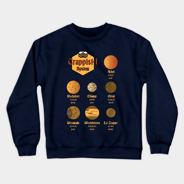 Trappist-1 Beer Crewneck Sweatshirt by LanfaTees